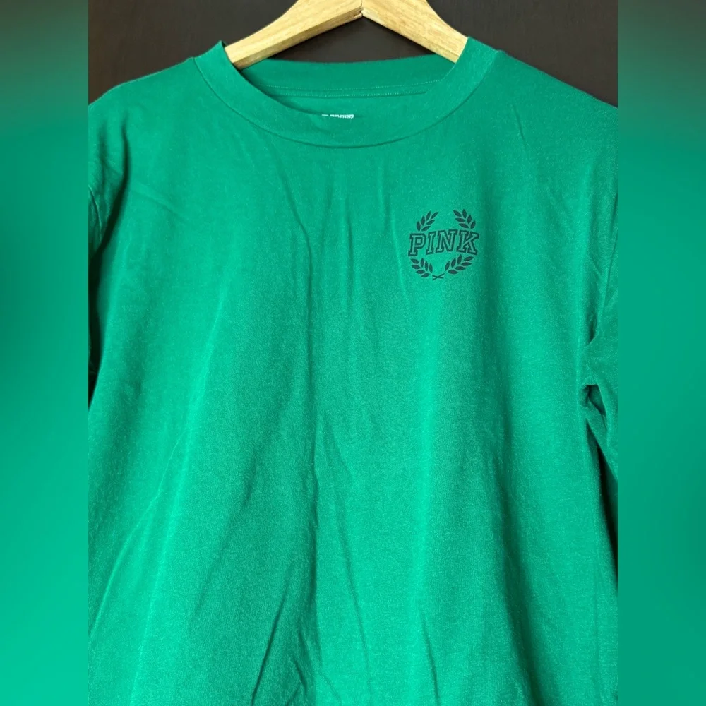 NWOT PINK VS Green Long Sleeve Crop Top - Picture 2 of 6